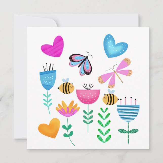 Happy Bee Garden Invitation (Front)