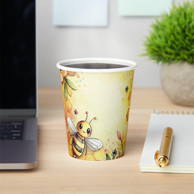 Happy Bee Honeycomb Bumblebee  Paper Cups (Insitu)