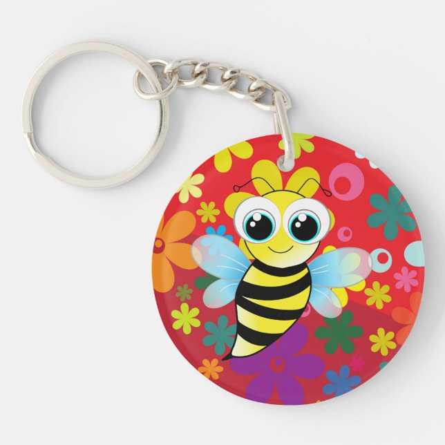Happy bee keychain (Front)