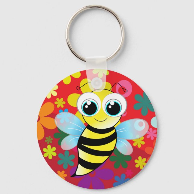 Happy bee keychain (Front)