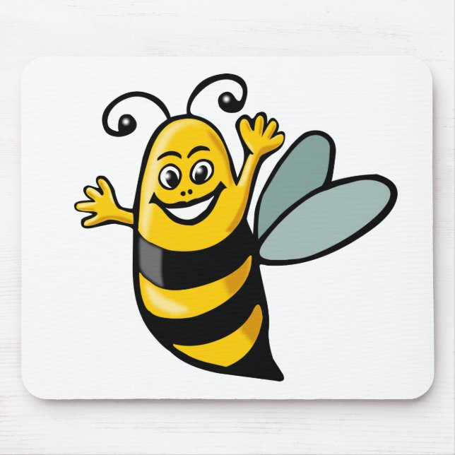 Happy Bee Mouse Pad (Front)