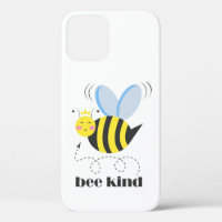 Happy bee princess with crown and slogan Bee Kind