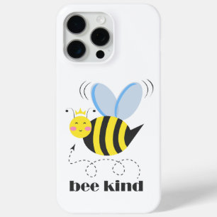 Happy bee princess with crown and slogan Bee Kind iPhone 15 Pro Max Case
