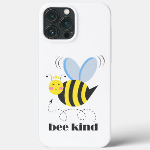 Happy bee princess with crown and slogan Bee Kind iPhone 13 Pro Max Case