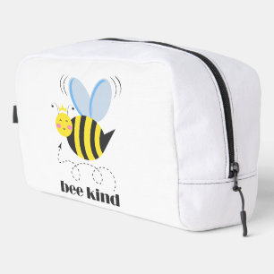 Happy bee princess with crown and slogan Bee Kind Dopp Kit
