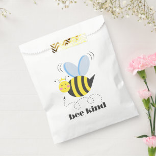 Happy bee princess with crown and slogan Bee Kind Favour Bag