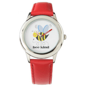 Happy bee princess with crown and slogan Bee Kind Watch