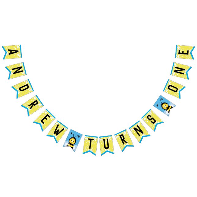 Happy Bee Theme Anniversaire Drapeaux de Bunting (Tout)