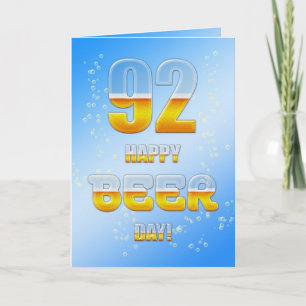 Happy Beer day 92nd birthday card
