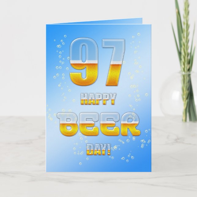 Happy Beer day 97th birthday card (Front)