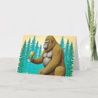 Happy Beer-day Birthday pun Bigfoot