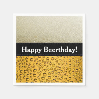 Happy Beerthday! Adult Birthday or Customize Text Napkin