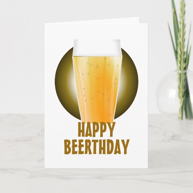 Happy Beerthday beer birthday Card (Front)