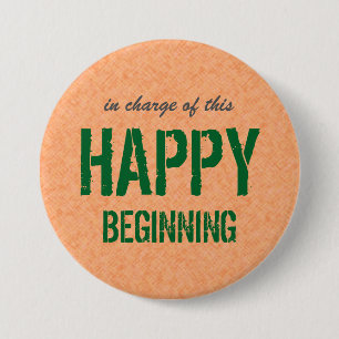 Happy Beginning 3 Inch Round Button