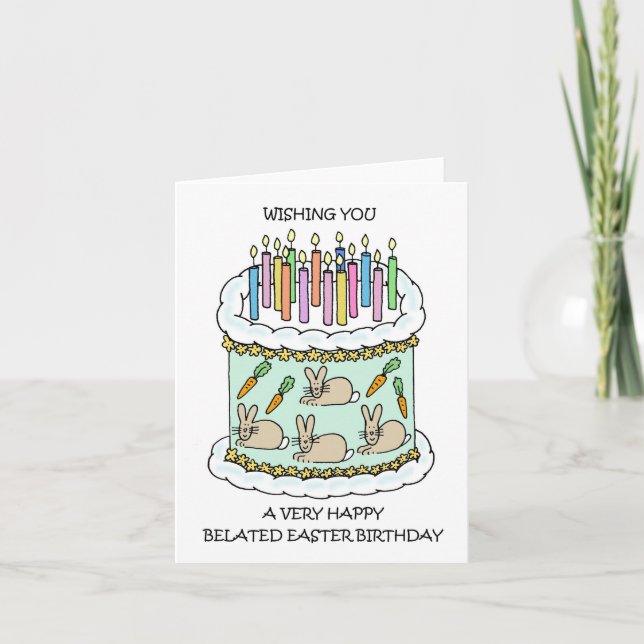 Happy Belated Easter Birthday Card (Front)