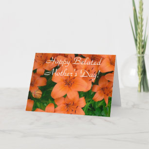 Happy Belated Mother's Day daylily greeting card