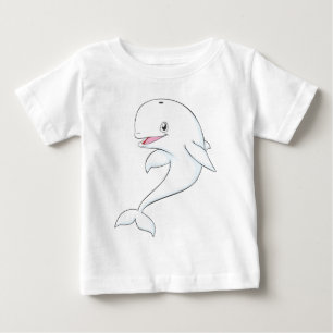 Happy Beluga Whale Cartoon Baby T-Shirt