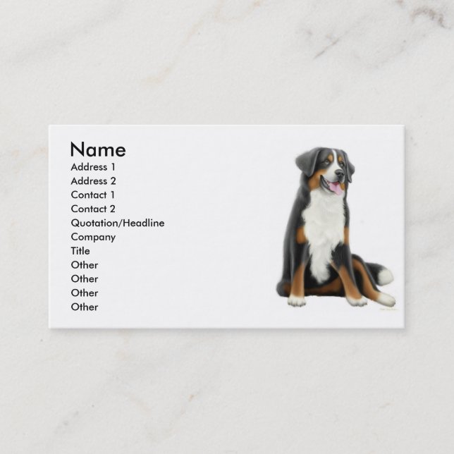 Happy Bernese Mountain Dog Business Card (Front)