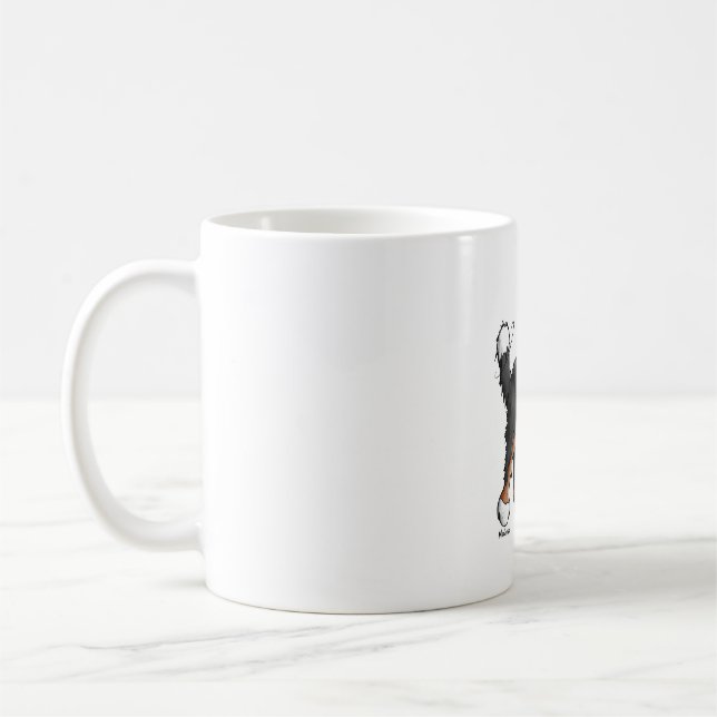 Happy Bernese Mountain Dog - Comic - Dogs - Cartoo Coffee Mug (Left)