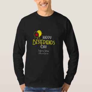 Happy Best Friends Day with Heart Balloons & Names T-Shirt