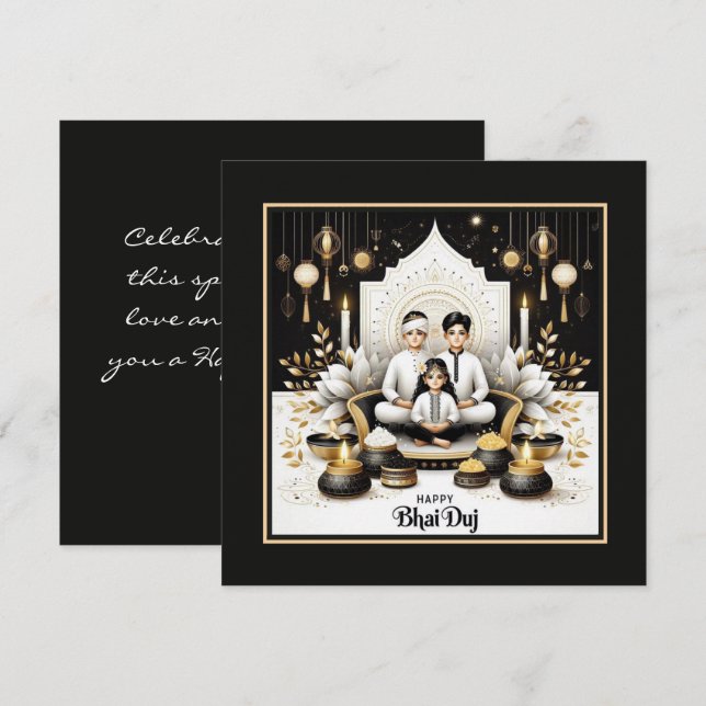 Happy Bhai Duj Card (Front/Back)