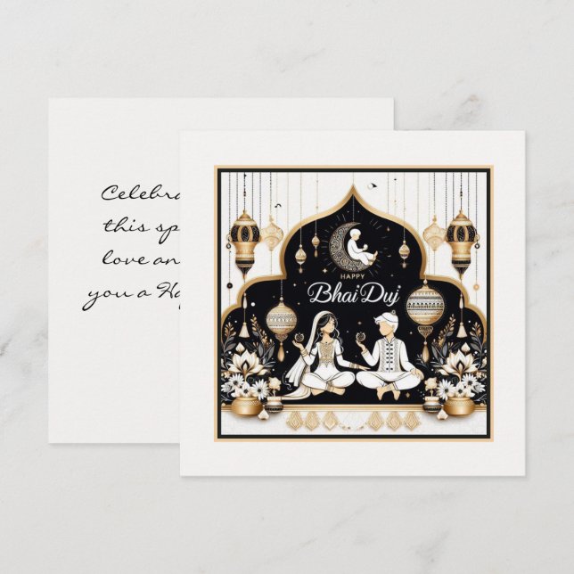 Happy Bhai Duj Card (Front/Back)
