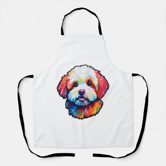 Happy bichon frize  apron (Front)