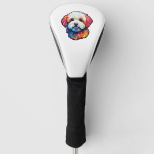 Happy bichon frize golf head cover