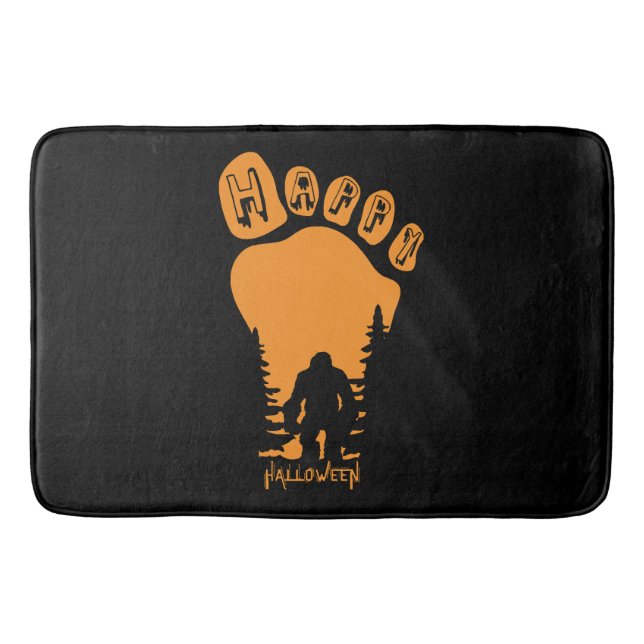 Happy Big Foot Halloween Bath Mat (Front)