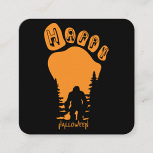 Happy Big Foot Halloween Square Business Card