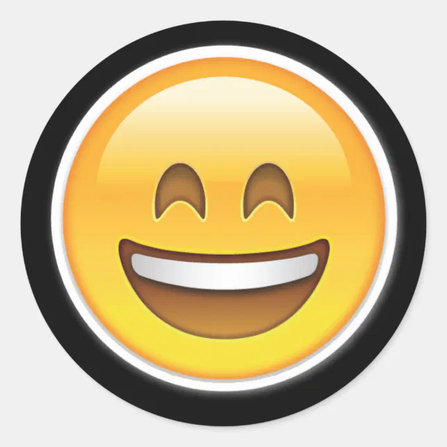 happy big smile emoji stickers | Zazzle