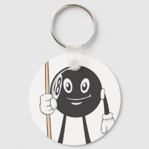 Happy Billiard Eight Ball Keychain