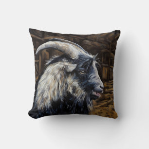 Happy Billy Goat  Throw Pillow