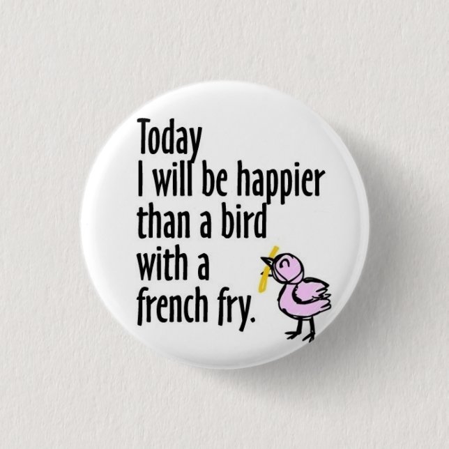 Happy Bird 1 Inch Round Button (Front)