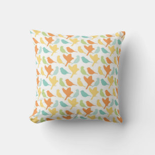Happy Birds Throw Pillow