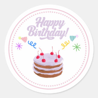Happy Birth Day Cake Sticker 