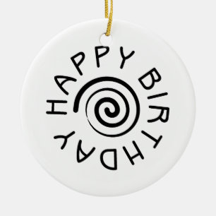 Happy Birthday 02 Ceramic Ornament