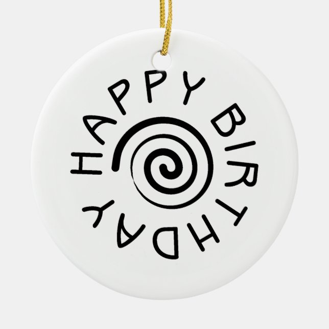Happy Birthday 02 Ceramic Ornament (Front)