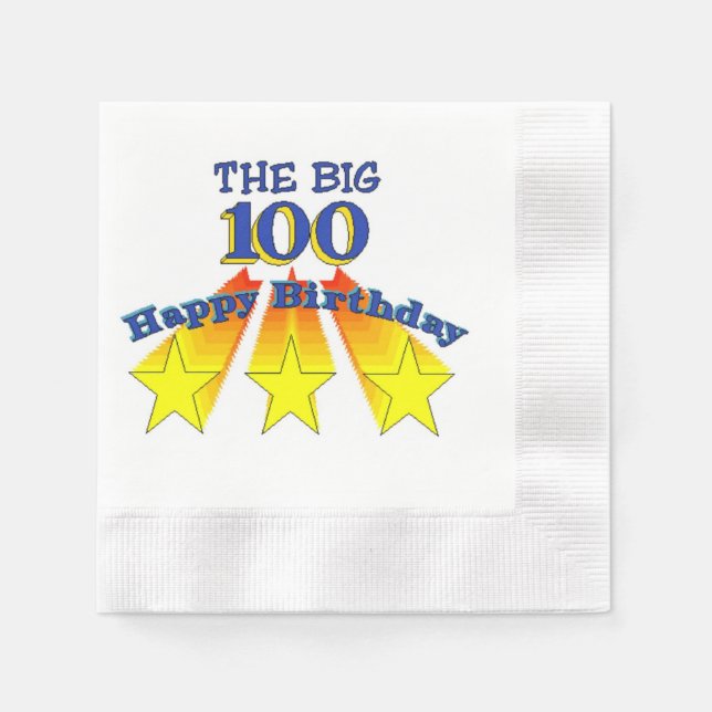 Happy Birthday 100 Napkin (Front)