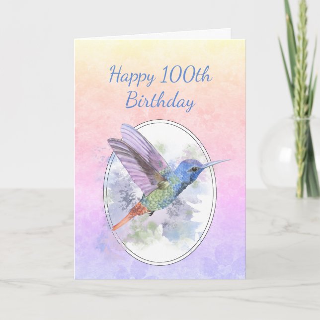 Happy Birthday 100th Hummingbird Bird Program (Front)
