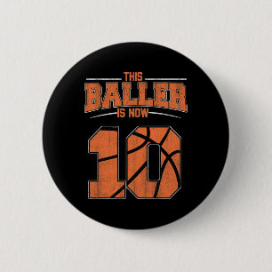 Happy Birthday 10th 10 Year Old Basketball Boys Te 2 Inch Round Button