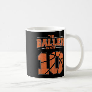 Happy Birthday 10th 10 Year Old Bysketbyll Boys Te Coffee Mug