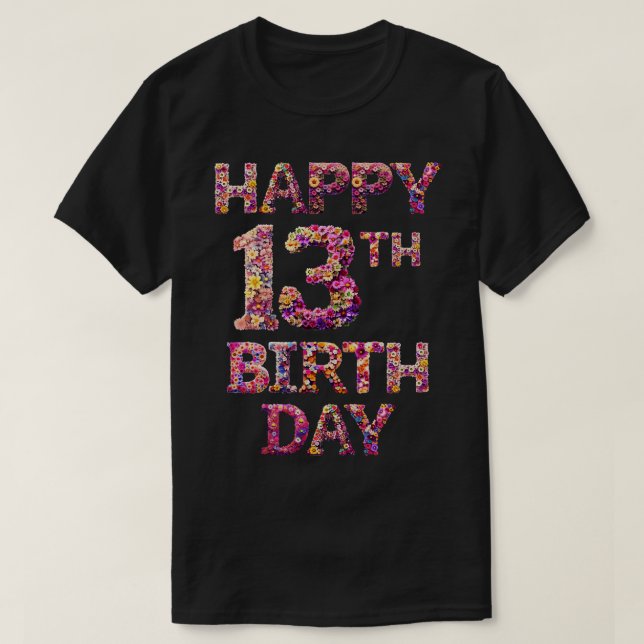 Happy Birthday 13th T-Shirt (Design Front)