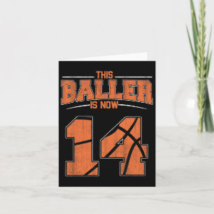 Happy Birthday 14 Year Old Bysketbyll Boys Fourtee Card