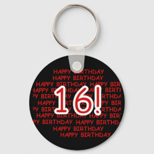 Happy Birthday 16 Keychain