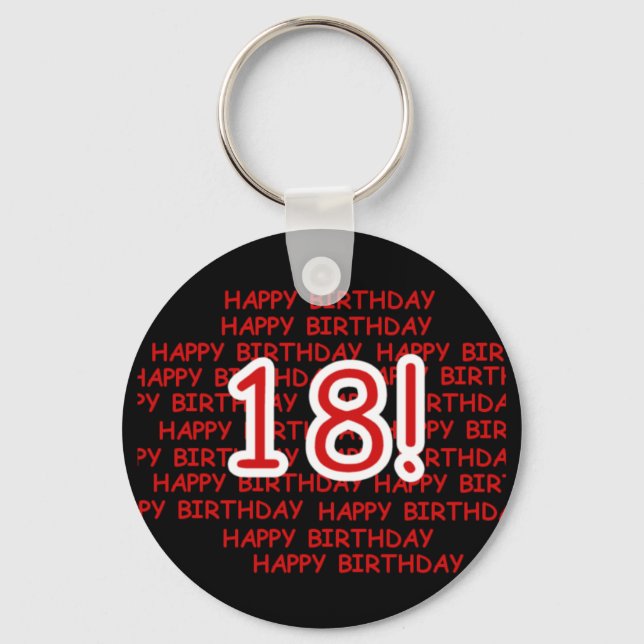 Happy Birthday 18  Keychain (Front)