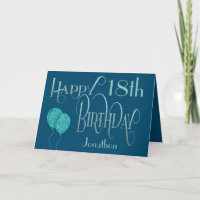 Happy Birthday 18th Name Blue