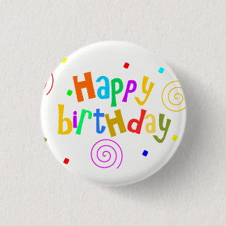 happy birthday 1 inch round button