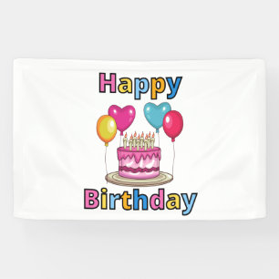Happy Birthday 2.5x4 Vinyl Banner