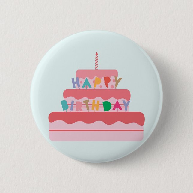 Happy Birthday 2 Inch Round Button (Front)
